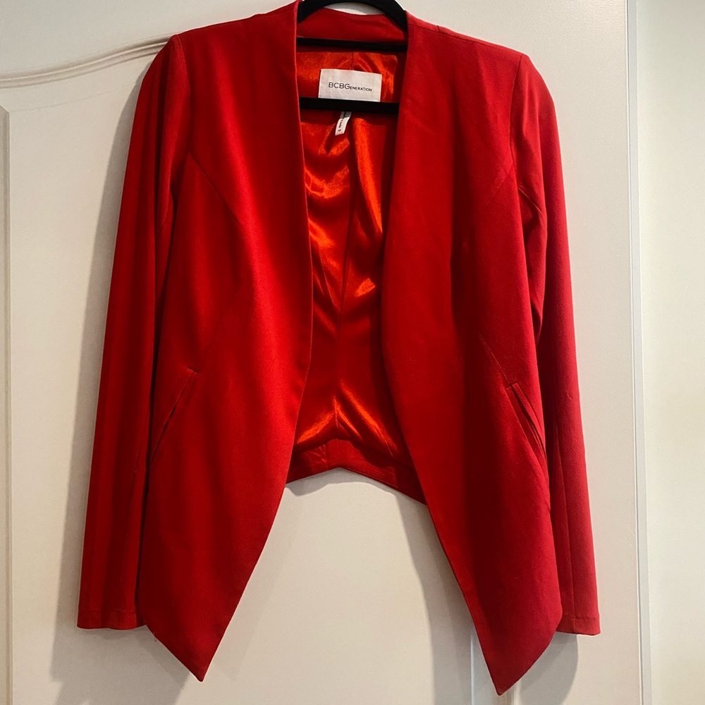 BCBGeneration Red Blazer with Asymmetrical Hemline